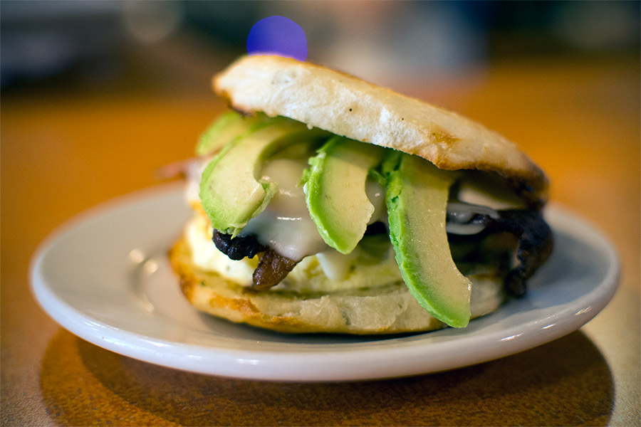 Avenue Bread's "Eggenues": Egg sandwiches on their famous plain, rosemary or 8-grain English muffins