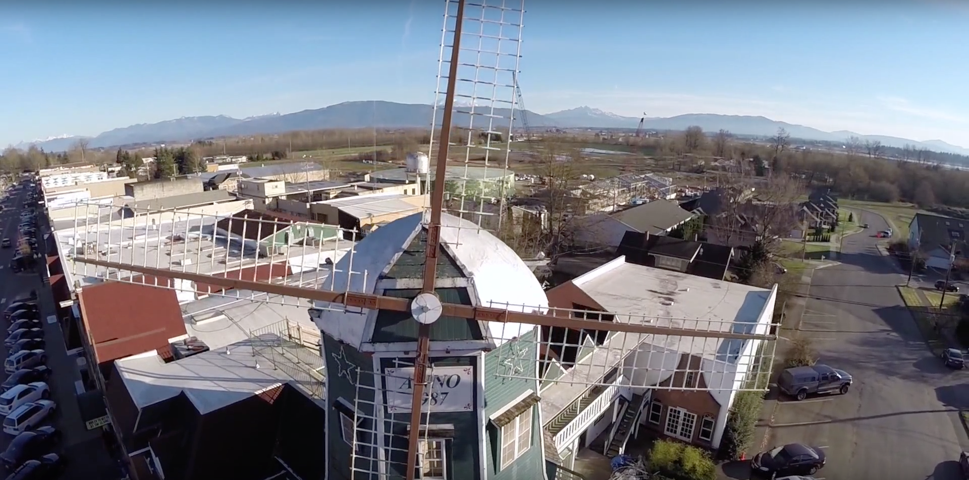 Lynden Dutch Windmill over Nooksack River Valley