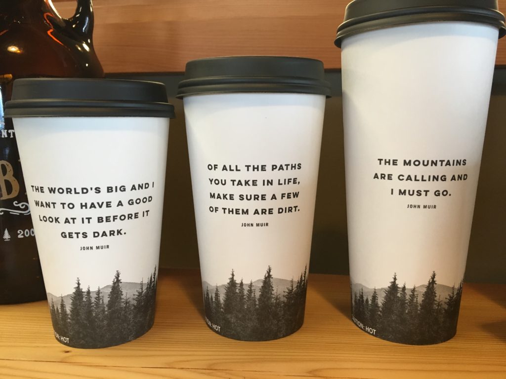 Woods Coffee cups John Muir quotes