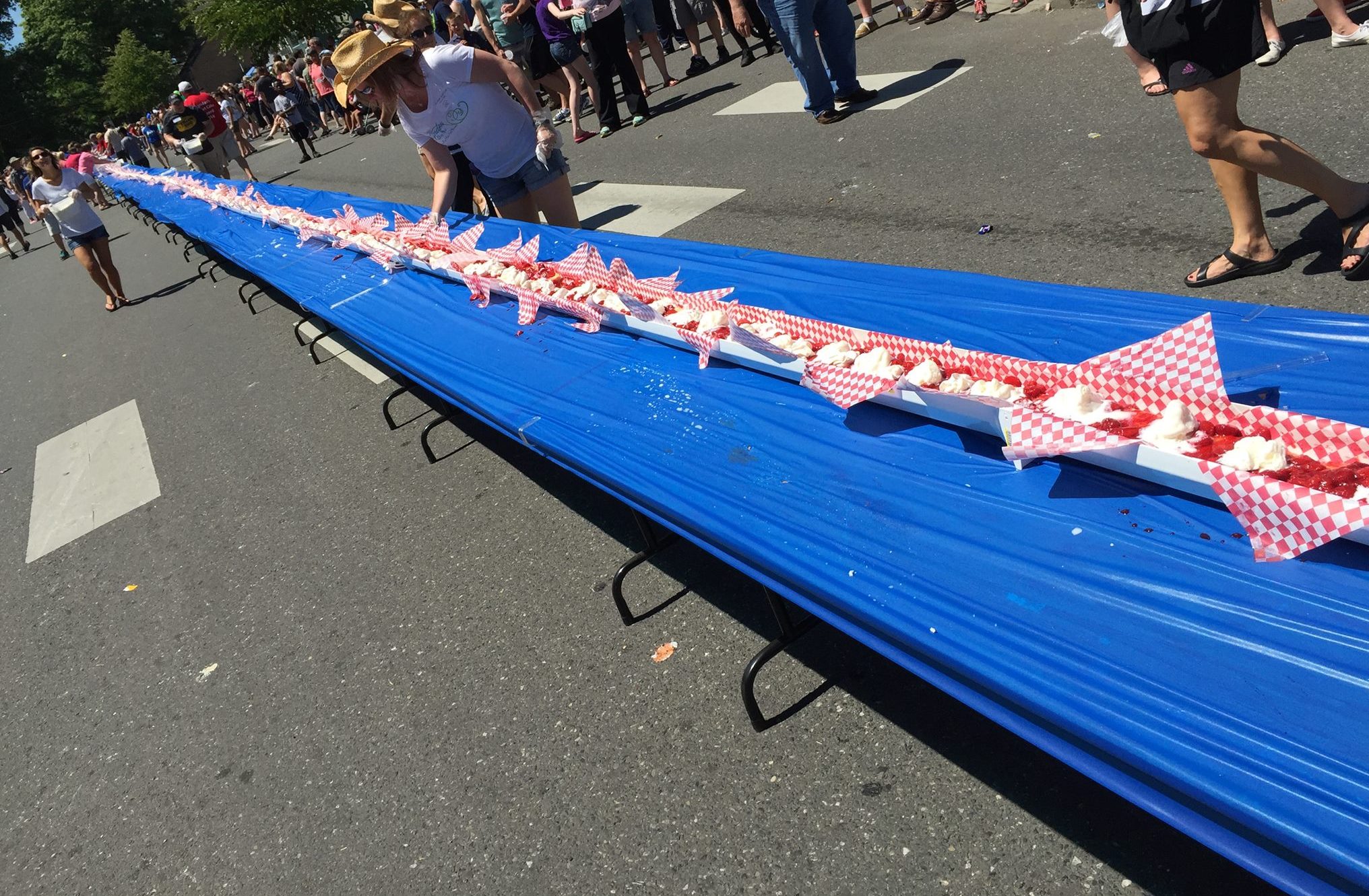 Here it is: video footage of the World’s Longest Strawberry Shortcake for Lynden’s 125th!