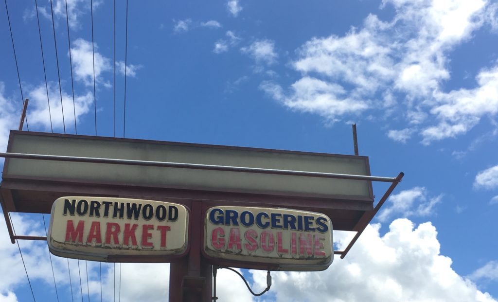 Old Northwood Market sign on Badger Rd in Lynden WA