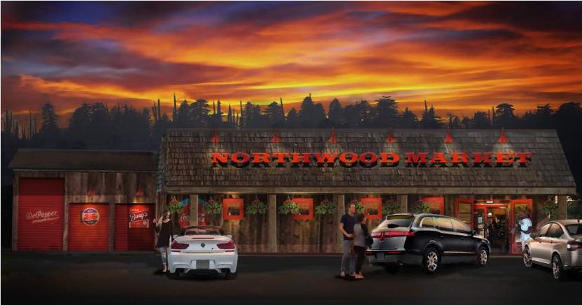 Artist's rendering of new Northwood Market frontage
