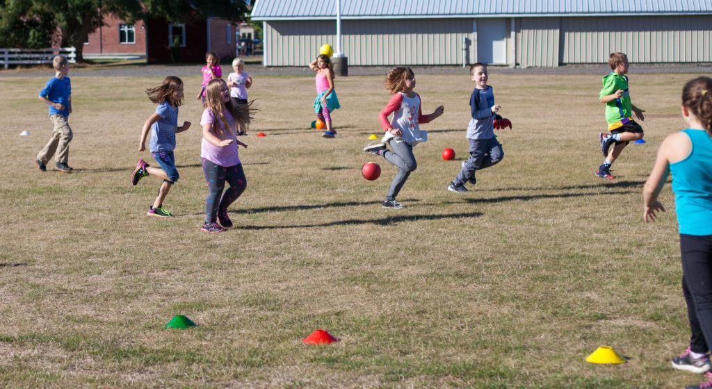 Club members play a favorite game in the club fields.